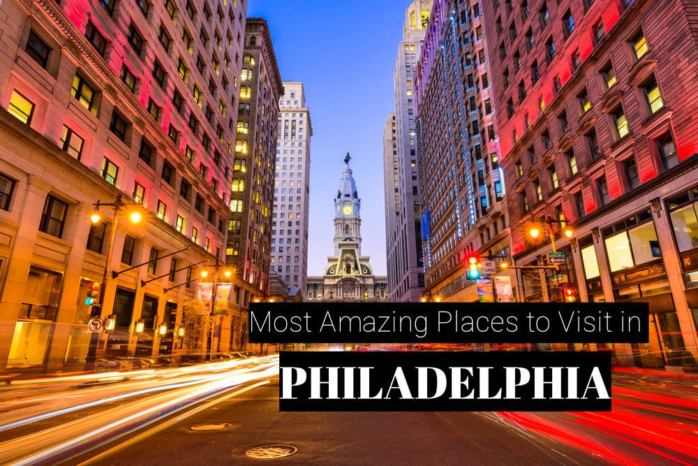 Philadelphia, Pennsylvania, USA downtown at city hall during eve